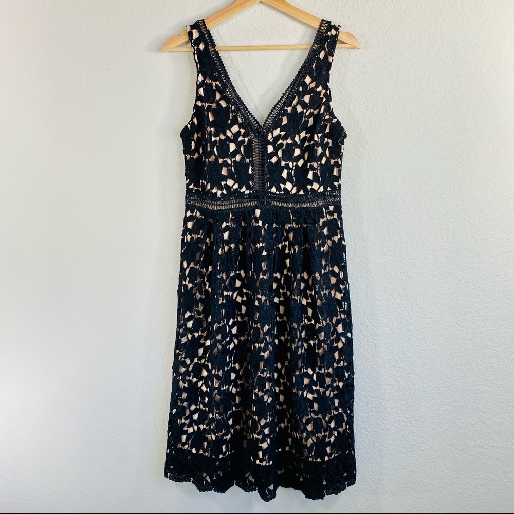 Gianni Bini Little Black Dress Black/Nude L